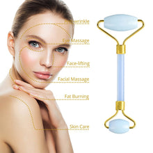 Load image into Gallery viewer, Nature Jade Facial Massage Roller Jade Gouache Stone Face Lifting Tool Set Face Guasha Scraper Anti Wrinkle Body Massager