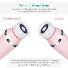Load image into Gallery viewer, 4 in 1 Facial Cleansing Brush Rechargeable Electric Waterproof Spin Sonic Exfoliating Face Scrubber Brush Kit Skin Care