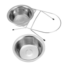 Load image into Gallery viewer, Stainless Steel Pet Cat Double Bowl With Raised Stand
