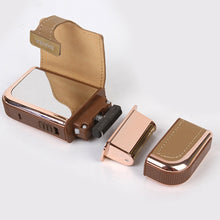 Load image into Gallery viewer, 2 In 1 Electric Men Shaver Reciprocating Razor Hair Rechargeable Trimmer with Mirror Vintage Leather