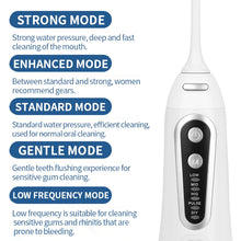 Load image into Gallery viewer, Portable Oral Irrigator Dental Water Flosser Device Thread Teeth Cleaning Whitening Pick Jet 360° Rotatable 6 Nozzles High Pulse