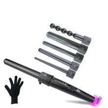 Load image into Gallery viewer, 6in1 Interchangeable Hair Curler Curling Iron Cone Bead Styling Tools Multiple Sizes Ceramic 9 32mm Magic Hair Curler 110 240V
