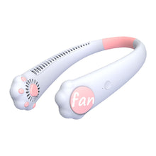 Load image into Gallery viewer, Mini Portable USB Bladeless Cute Cat Paw Neck Fan
