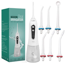 Load image into Gallery viewer, Portable Oral Irrigator Dental Water Flosser Device Thread Teeth Cleaning Whitening Pick Jet 360° Rotatable 6 Nozzles High Pulse