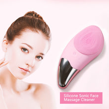 Load image into Gallery viewer, Mini Electric Facial Cleansing Brush Silicone Sonic Face Cleaner Deep Pore Cleaning Skin Massager Face Cleansing Brush Device