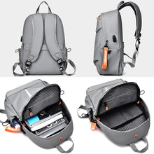 Load image into Gallery viewer, Men's USB Charging Waterproof PU Leather Backpack