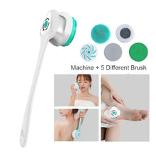 Load image into Gallery viewer, Electric Bath Brush Shower Cleaning Body Massage Brush Multifunctional Spinning Spa Brush Waterproof Long Handle Back Rubbing
