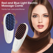 Load image into Gallery viewer, Red Blue Light Electric Massage Comb Scalp Head Massager Photon Physiotherapy Hair Care Comb Vibrating IPL Comb Anti Hair Loss