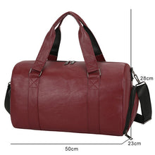 Load image into Gallery viewer, Large Capacity Retro PU Leather Dry Wet Travel Duffel Bag