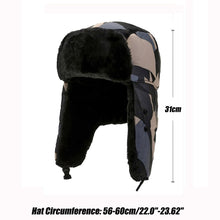 Load image into Gallery viewer, Men Trapper Hat Ski Cap Ushanka Russian Cossack Faux Fur Earflap Warm Winter Camouflage Bomber Hats Women Earflap Bonnet