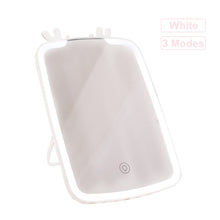 Load image into Gallery viewer, LED Makeup Mirror Touch Screen Vanity Mirrors USB Charging Cosmetic Mirror 3 Brightness Desktop Mirror for Bedroom Travel