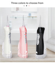 Load image into Gallery viewer, Electric Oral Dental Irrigator Water jet Flosser USB Portable Dental Water Flossing Irrigation IPX7 Teeth Whitening 220ML 4 Tips