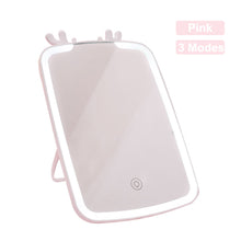 Load image into Gallery viewer, LED Makeup Mirror Touch Screen Vanity Mirrors USB Charging Cosmetic Mirror 3 Brightness Desktop Mirror for Bedroom Travel