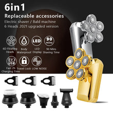 Load image into Gallery viewer, 6 In 1 Men 4D Electric Shaver Rechargeable 6 Floating Heads