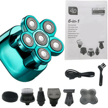 Load image into Gallery viewer, Electric Shaver Razor for Men Bald Head Shaving Machine Beard Hair Trimmer Rechargeable LED Display IPX6 Waterproof 6 In 1 Kit