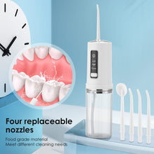 Load image into Gallery viewer, Electric Oral Irrigator Foldable Dental Water Jet Flosser USB 3 Mode Portable Water Jet Floss Tooth Pick Waterproof 230ml 4 Tips