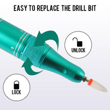 Load image into Gallery viewer, 35000RPM Rechargeable Nail Drill Machine Cordless Manicure Drill Nail Cuticle E-File Nail Professional Nail Drill Machine
