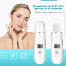 Load image into Gallery viewer, Ultrasonic Skin Scrubber Facial Peeling Blackhead Remover Deep Face Cleaning Pore Spatula Ultrasonic Face Cleaning Skin Scrubber