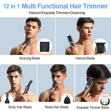 Load image into Gallery viewer, Multifunctional Hair Trimmer For Men Washable Clipper Professional Cordless Eyebrow Trimmer Beard Nose Ear Shaver Grooming Kit