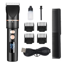 Load image into Gallery viewer, Electric Titanium Ceramic Blade Salon Hair Trimmer Titanium Ceramic Blade Salon Men Hair Cutting Barber Machine LCD Display