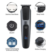 Load image into Gallery viewer, Multifunctional Hair Trimmer For Men Washable Clipper Professional Cordless Eyebrow Trimmer Beard Nose Ear Shaver Grooming Kit