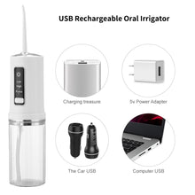 Load image into Gallery viewer, 230ml Electric Oral Irrigator Detachable Water Flosser Portable Dental Irrigator Water Jet Floss Tooth Pick 4 Nozzles Easy Carry