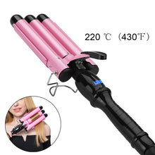 Load image into Gallery viewer, Hair Curler Triple Barrel Waver 25mm Curling Iron 220℃ Fast Heating Hair Styling Tools Dual Voltage