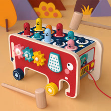 Load image into Gallery viewer, Toddlers Kids Wooden Pounding Bench Animal Bus Toys