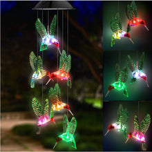 Load image into Gallery viewer, Outdoor Solar Wind Chime Lamp Hummingbird Butterfly Ball