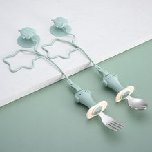 Load image into Gallery viewer, Infant Stainless Steel Training Spoon Fork Anti-drop