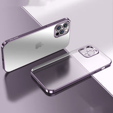 Load image into Gallery viewer, Luxury Square Frame Plating Clear Matte Transparent Cover