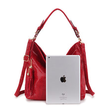 Load image into Gallery viewer, Lady's Casual Solid Color Snake Pattern Shoulder Bag