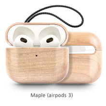 Load image into Gallery viewer, Back Cover Solid Wood Bluetooth Earphone Case