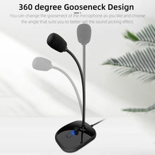 Load image into Gallery viewer, Gooseneck Computer Microphone USB Sound Card Monitor