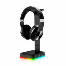 Load image into Gallery viewer, Desktop Gamer 2 In 1 RGB Headphone Stand Power Strip