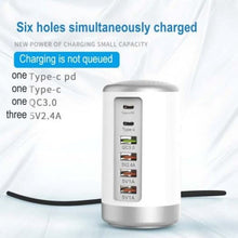 Load image into Gallery viewer, 6-port Cylindrical Adapter 65W High-power Fast Charge