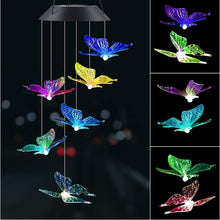 Load image into Gallery viewer, Outdoor Solar Wind Chime Lamp Hummingbird Butterfly Ball