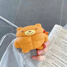 Load image into Gallery viewer, Muscle Bear Cartoon Silicone Earphone Case