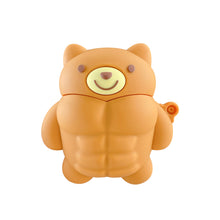 Load image into Gallery viewer, Muscle Bear Cartoon Silicone Earphone Case