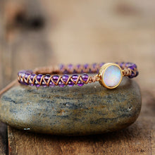 Load image into Gallery viewer, Stone Wrap Bracelets Femme Amethysts Opal String
