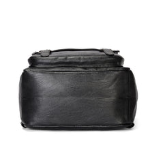 Load image into Gallery viewer, Black PU Leather Large-capacity Backpack
