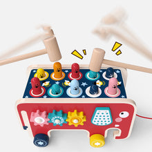 Load image into Gallery viewer, Toddlers Kids Wooden Pounding Bench Animal Bus Toys