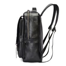 Load image into Gallery viewer, Black PU Leather Large-capacity Backpack