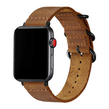 Load image into Gallery viewer, Nubuck Leather Three-Ring Pin Buckle Watch Strap