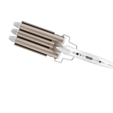 Load image into Gallery viewer, Professional 3 Barrels Big Wave Electric Hair Curlers Rollers Three Pipe Joint Ceramic Triple Barrel Hair Curling Iron Glove
