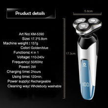 Load image into Gallery viewer, 3D Electric Shaver Men Shaving Machine Nose Beard Hair Trimmer 4 in 1 Washable Rechargeable Razor Facial Cleansing Device
