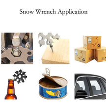 Load image into Gallery viewer, 3-Pack Stainless Snowflake Shape Key Chain Screwdriver 18 In 1 Multi Tool Portable
