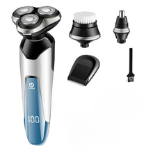 Load image into Gallery viewer, 3D Electric Shaver Men Shaving Machine Nose Beard Hair Trimmer 4 in 1 Washable Rechargeable Razor Facial Cleansing Device
