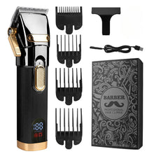 Load image into Gallery viewer, Oil Head Professional Hair Clipper Electric Push Scissor LCD Adjustable Knife Distance Hair Trimmer For Men Haircut Machine
