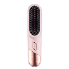 Load image into Gallery viewer, Hair Straightening Brush Fast Heating Negative Ion Hair Straightener Styling Comb 4 Temp Settings Rechargeable Anti-Scald Hair
